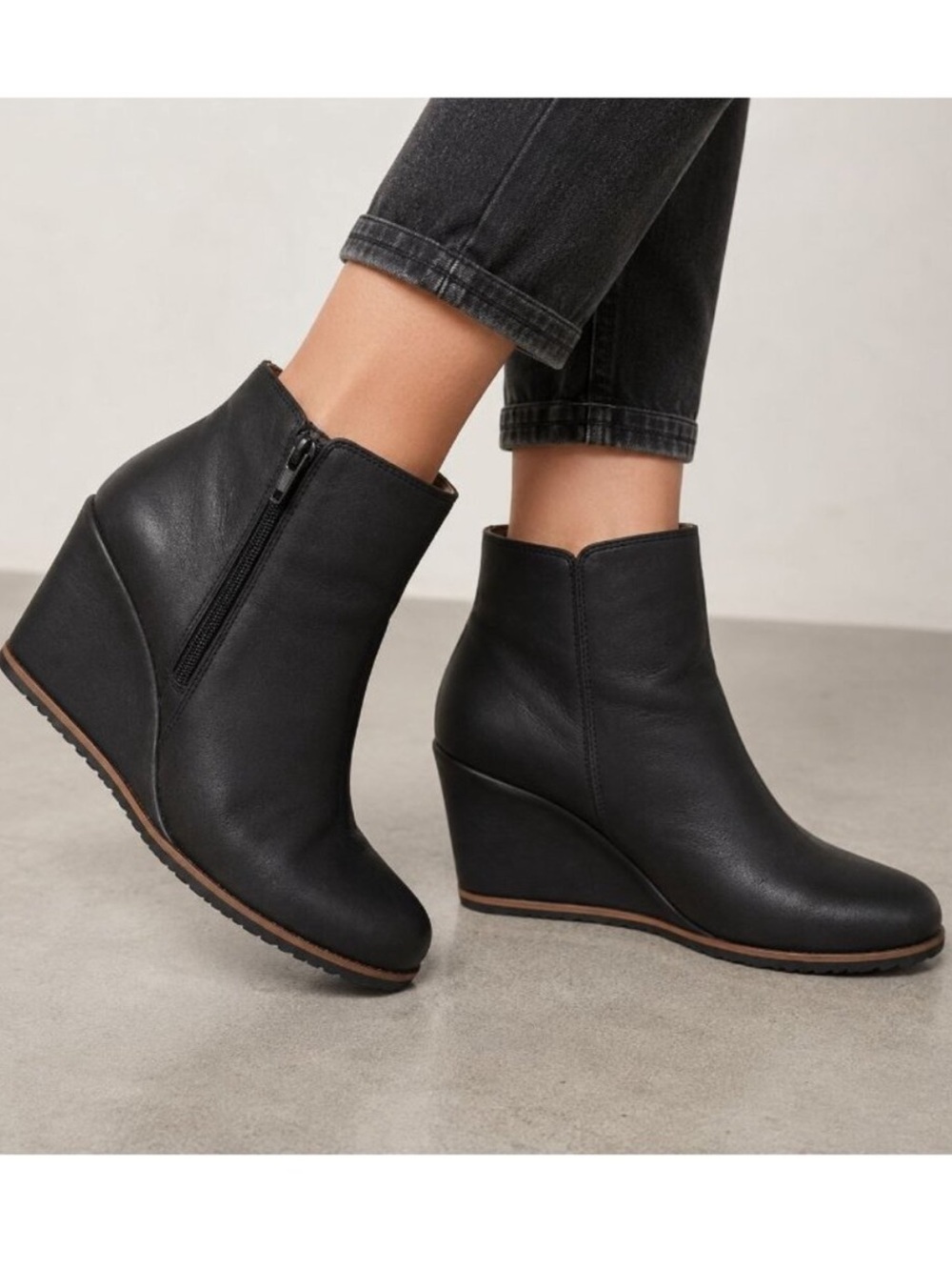 Soul Naturalizer Hudson Wedge Ankle Boots in Black - Zip Up Vegan Leather